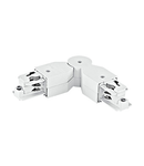 Track On 3-phase corner connector flexible 240° white