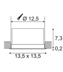 VERLUX,LED,3000K,alb mat,20WIncastrat