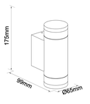 Vida LED Wall Up/Down 11,5W 560lm 3000K ECG IP54 antracit