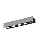 Vidago Pro / 5flg., DALI dimmable 5x9W 3000K silver IP20