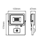 VT-10-S 10W 800lm 3000K 230V IP65 black sensor