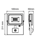 VT-20-S 20W 1600lm 3000K 230V IP65 black sensor