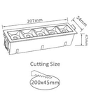 VT-2-21 20W 1600lm 4000K 12° 230V IP20 alb