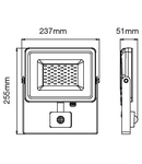 VT-50-S 50W 4400lm 3000K 230V IP65 black sensor