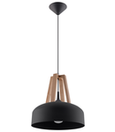 Lampa suspendata CASCO negru/lemn natural