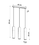 Lampa suspendata PABLO 3 negru