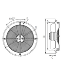 Ventilator de perete 300mm 4800mc/h