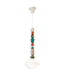 Lustra, lampa suspendata DIFFUSORE VETRO H.87 DECO LARIAT FINISH BLT - BIANCO LATTE C2712