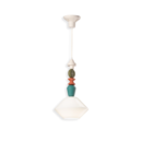 Lustra, lampa suspendata DIFFUSORE VETRO H.56 DECO LARIAT FINISH BLT - BIANCO LATTE C2710