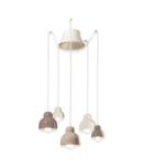 SOSPENSIONE 5 LUCI / 5-LIGHTS PENDANT DECO BERIMBAU FINISH - MIX C2609