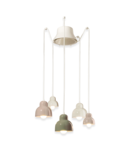 SOSPENSIONE 5 LUCI / 5-LIGHTS PENDANT DECO BERIMBAU FINISH - MIX C2606