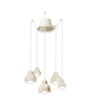 SOSPENSIONE 5 LUCI / 5-LIGHTS PENDANT DECO BERIMBAU FINISH CRM - CREMA C2605