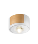 PLAFONIERA CON LEGNO / CEILING LAMP RETRO MATECA FINISH 05 - SMALTO BIANCO C1791