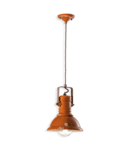 SOSPENSIONE D.23 / PENDANT D.23 RETRO INDUSTRIAL FINISH VIO - VINTAGE ARANCIO C1691