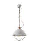 SOSPENSIONE D.40 CON GABBIA / PENDANT D.40 RETRO INDUSTRIAL FINISH VIB - VINTAGE BIANCO C1680