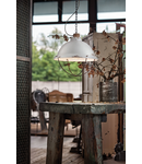 SOSPENSIONE D.40 CON GABBIA / PENDANT D.40 RETRO INDUSTRIAL FINISH VIB - VINTAGE BIANCO C1680