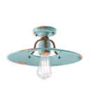 PLAFONIERA D.40 / CEILING LAMP D.40 RETRO COUNTRY FINISH VIA - VINTAGE AZZURRO C1445