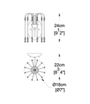 Corp de iluminat cu montaj pe perete tip aplica LUCAS W0354-01B-F4QL Silver