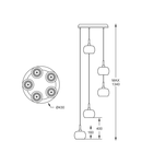 Corp de iluminat suspendat CRYSTAL P0076-05M-B5FZ