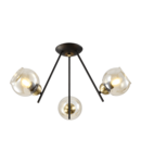 RICK CANDELABRU 3XE27 MAT NEGRU/BRONZ