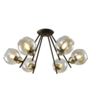 RICK CANDELABRU 6XE27 MAT NEGRU/BRONZ