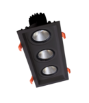 SPOT LED TRIPLU PATRAT REGLABIL 3X15W 230V 4000K NEGRU