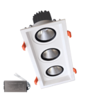 SPOT LED TRIPLU 3X15W 230V 4000K WH+KIT EMERGENTA