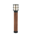 Pitic Stockholm 1 Light Large Bollard Stained Wood & Black