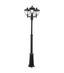 Stalp decorativ pentru exterior, iluminat gradini parcuri, Turin 3 Light Triple Lamp Post – Black