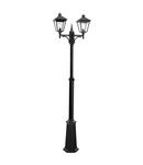 Stalp decorativ pentru exterior, iluminat gradini parcuri, Turin 2 Light Twin Lamp Post – Black