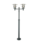 Stalp decorativ pentru exterior, iluminat gradini parcuri, Stockholm 2 Light Twin Lamp Post – Black