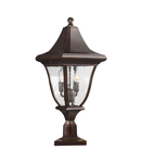 Stalp decorativ pentru exterior, iluminat gradini parcuri, Oakmont 3 Light Medium Pedestal Lantern