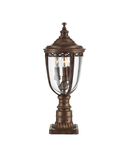 Pitic pentru exterior English Bridle 3 Light Medium Pedestal – British Bronze