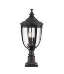 Pitic pentru exterior English Bridle 3 Light Large Pedestal – Black