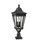 Pitic pentru exterior Cotswold Lane 3 Light Large Pedestal – Black