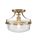 Plafoniera Penn Station 1 Light Semi Flush – Brushed Brass