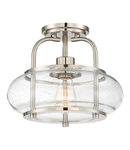 Plafoniera Trilogy 1 Light Semi-Flush Mount – Brushed Nickel