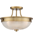 Plafoniera Mantle 2 Light Semi-Flush – Weathered Brass