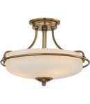 Plafoniera Griffin 3 Light Semi-Flush Light – Weathered Brass