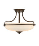 Plafoniera Griffin 3 Light Semi-Flush Light – Palladian Bronze