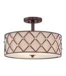 Plafoniera Brown Lattice 3 Light Semi-Flush