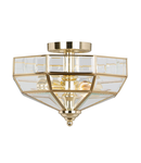 Plafoniera Old Park 2 Light Semi-Flush – Polished Brass