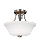 Plafoniera Evington 2 Light Semi-Flush – Satin Nickel