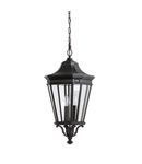 Lampa suspendata Cotswold Lane 3 Light Large Chain Lantern – Black