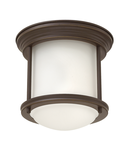 Corp de iluminat decorativ pentru exterior, Hadrian 1 Light Flush Mount – Opal Glass – Oil Rubbed Bronze