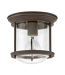 Corp de iluminat decorativ pentru exterior, Hadrian 1 Light Flush Mount – Clear Glass – Oil Rubbed Bronze