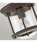 Corp de iluminat decorativ pentru exterior, Hadrian 1 Light Flush Mount – Clear Glass – Oil Rubbed Bronze