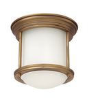 Corp de iluminat decorativ pentru exterior, Hadrian 1 Light Flush Mount – Opal Glass – Brushed Bronze