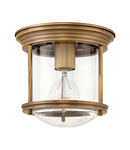 Corp de iluminat decorativ pentru exterior, Hadrian 1 Light Flush Mount – Clear Glass – Brushed Bronze