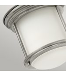 Corp de iluminat decorativ pentru exterior, Hadrian 1 Light Flush Mount – Opal Glass – Antique Nickel